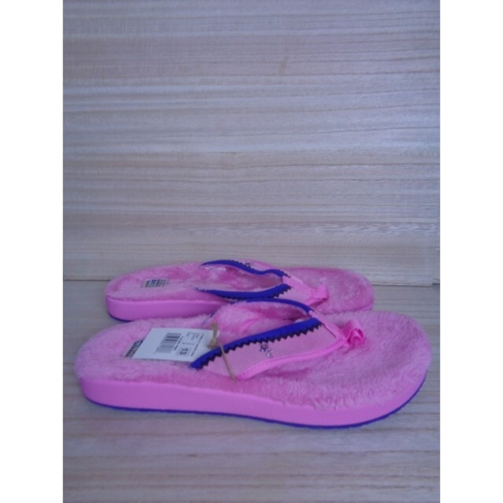 Sanuk U Furreal ST X Grateful Dead Men's 13 Flip Flops Pink Furry Soft Top Foam
